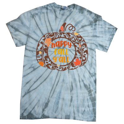 Happy Fall Yall Festive Pumpkin Tie-Dye T-Shirt