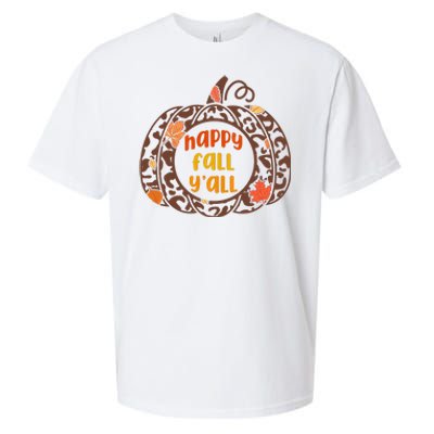 Happy Fall Yall Festive Pumpkin Sueded Cloud Jersey T-Shirt