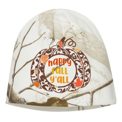 Happy Fall Yall Festive Pumpkin Kati - Camo Knit Beanie