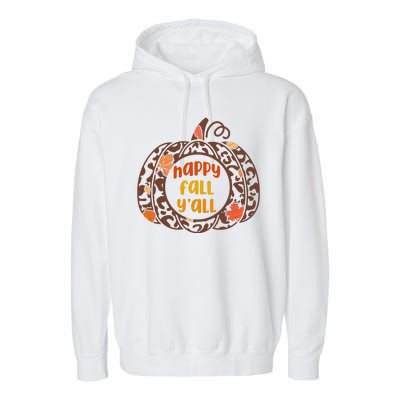 Happy Fall Yall Festive Pumpkin Garment-Dyed Fleece Hoodie