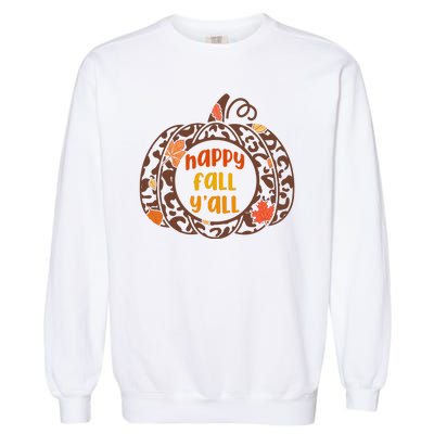 Happy Fall Yall Festive Pumpkin Garment-Dyed Sweatshirt