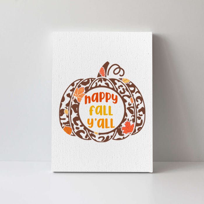 Happy Fall Yall Festive Pumpkin Canvas