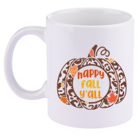Happy Fall Yall Festive Pumpkin 11oz C Handle Ceramic Mug