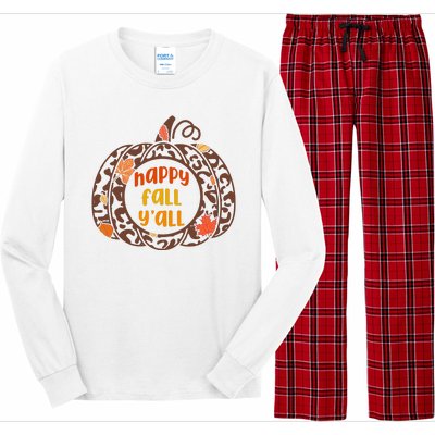 Happy Fall Yall Festive Pumpkin Long Sleeve Pajama Set