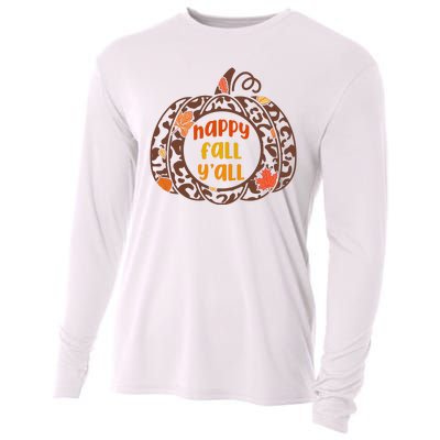 Happy Fall Yall Festive Pumpkin Cooling Performance Long Sleeve Crew