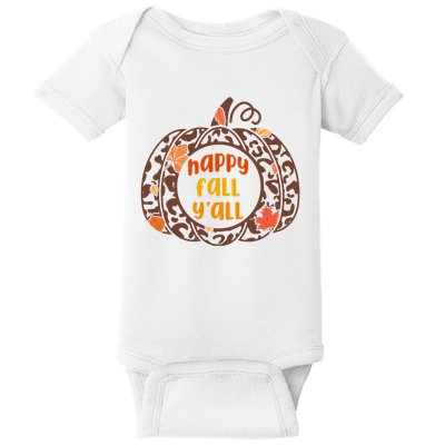 Happy Fall Yall Festive Pumpkin Baby Bodysuit