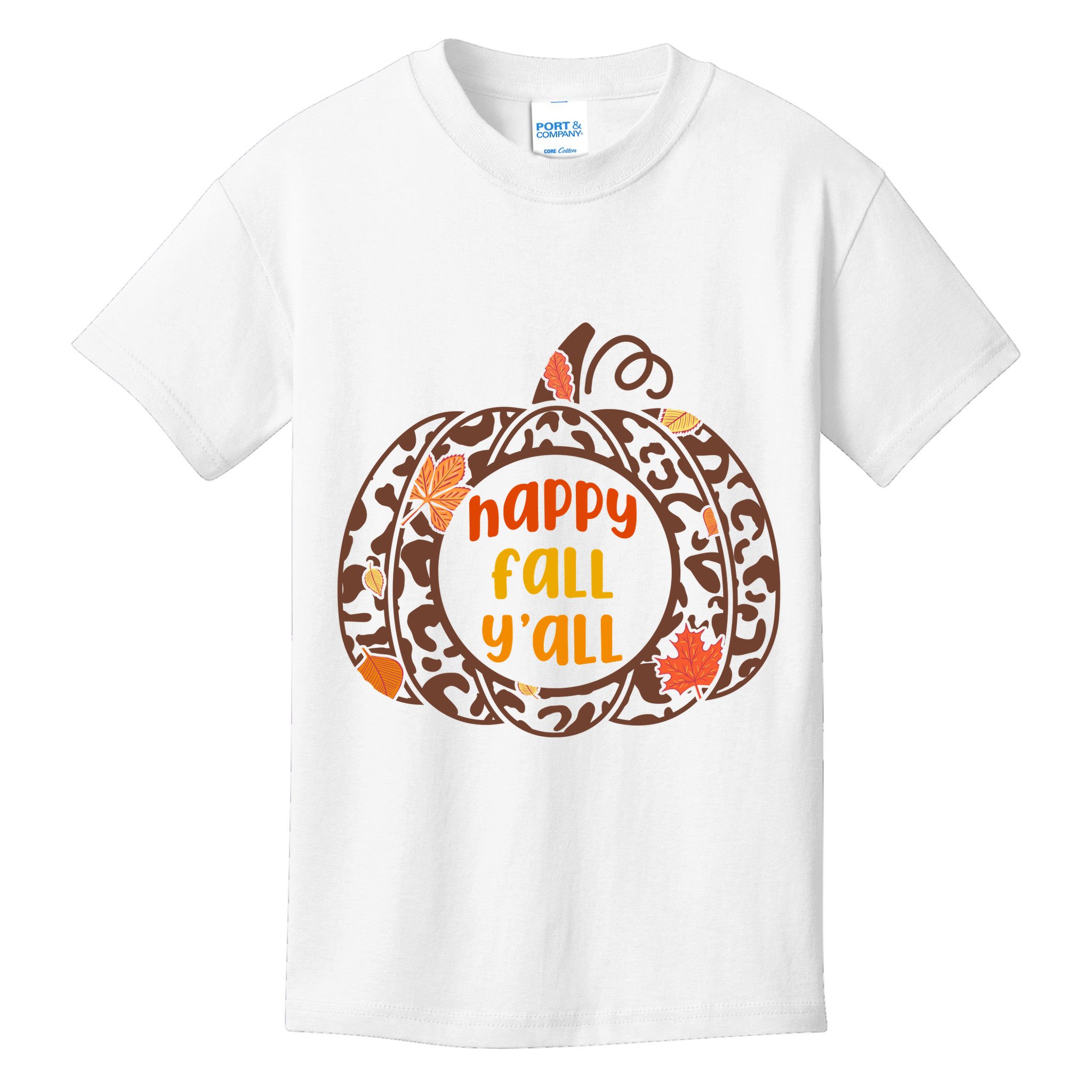 Happy Fall Yall Festive Pumpkin Kids T-Shirt