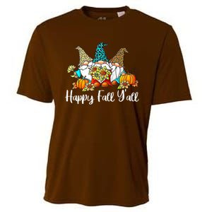 Happy Fall Y'all Gnome Autumn Gnomes Pumpkin Spice Season Cooling Performance Crew T-Shirt