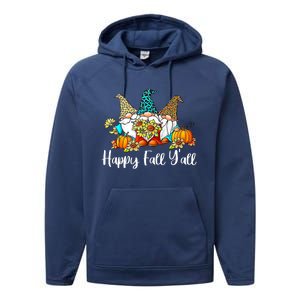 Happy Fall Y'all Gnome Autumn Gnomes Pumpkin Spice Season Performance Fleece Hoodie