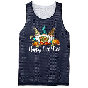 Happy Fall Y'all Gnome Autumn Gnomes Pumpkin Spice Season Mesh Reversible Basketball Jersey Tank