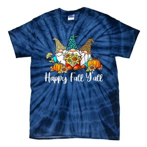 Happy Fall Y'all Gnome Autumn Gnomes Pumpkin Spice Season Tie-Dye T-Shirt