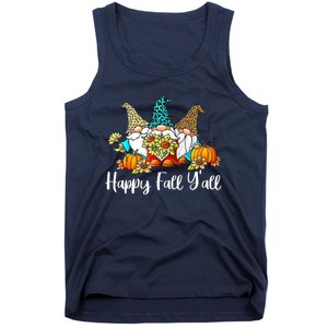 Happy Fall Y'all Gnome Autumn Gnomes Pumpkin Spice Season Tank Top