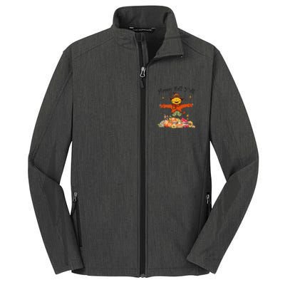 Happy Fall Yall Scarecrow Pumpkin Thanksgiving Halloween Core Soft Shell Jacket