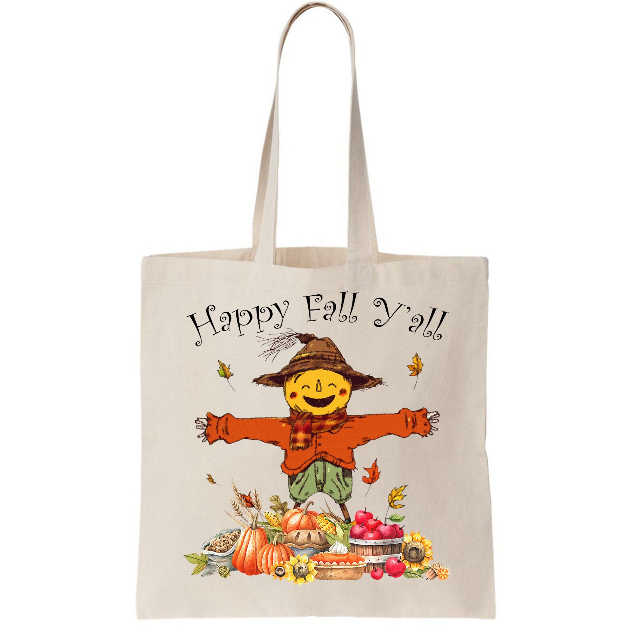 Happy Fall Yall Scarecrow Pumpkin Thanksgiving Halloween Bag