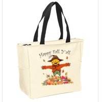 Happy Fall Yall Scarecrow Pumpkin Thanksgiving Halloween Zip Tote Bag