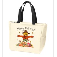 Happy Fall Yall Scarecrow Pumpkin Thanksgiving Halloween Zip Tote Bag