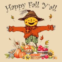 Happy Fall Yall Scarecrow Pumpkin Thanksgiving Halloween Zip Tote Bag