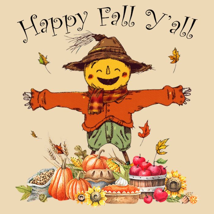 Happy Fall Yall Scarecrow Pumpkin Thanksgiving Halloween Zip Tote Bag