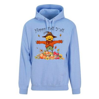 Happy Fall Yall Scarecrow Pumpkin Thanksgiving Halloween Unisex Surf Hoodie