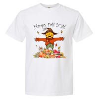 Happy Fall Yall Scarecrow Pumpkin Thanksgiving Halloween Garment-Dyed Heavyweight T-Shirt