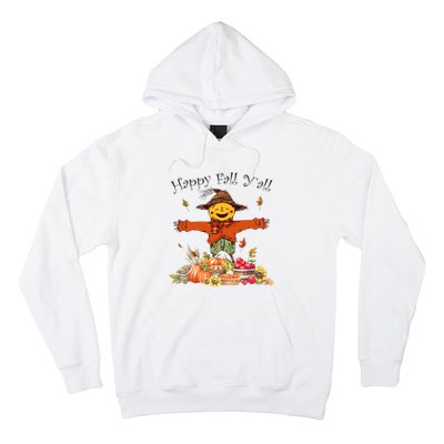 Happy Fall Yall Scarecrow Pumpkin Thanksgiving Halloween Hoodie