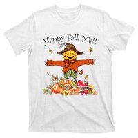 Happy Fall Yall Scarecrow Pumpkin Thanksgiving Halloween T-Shirt