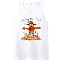 Happy Fall Yall Scarecrow Pumpkin Thanksgiving Halloween PosiCharge Competitor Tank