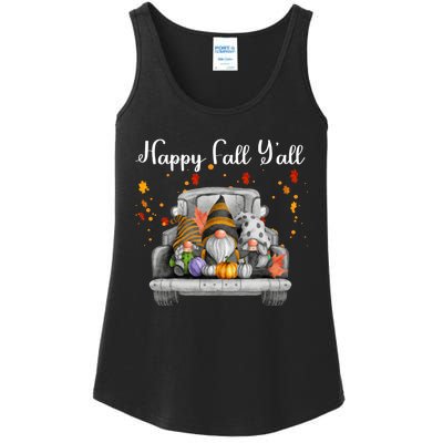 Happy Fall YAll Gnomes Pumpkin Truck Autumn Funny Holiday Ladies Essential Tank