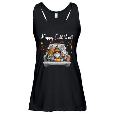 Happy Fall YAll Gnomes Pumpkin Truck Autumn Funny Holiday Ladies Essential Flowy Tank