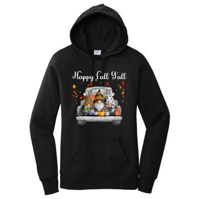 Happy Fall YAll Gnomes Pumpkin Truck Autumn Funny Holiday Women's Pullover Hoodie