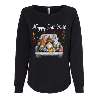 Happy Fall YAll Gnomes Pumpkin Truck Autumn Funny Holiday Womens California Wash Sweatshirt