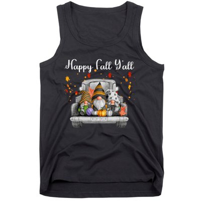 Happy Fall YAll Gnomes Pumpkin Truck Autumn Funny Holiday Tank Top