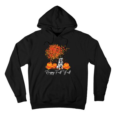 Happy Fall YAll Pumpkin Australian Cattle Dog Thanksgiving Long Sleeve Hoodie