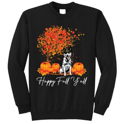 Happy Fall YAll Pumpkin Australian Cattle Dog Thanksgiving Long Sleeve Sweatshirt