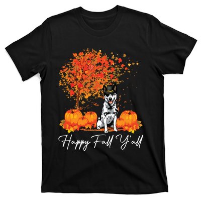 Happy Fall YAll Pumpkin Australian Cattle Dog Thanksgiving Long Sleeve T-Shirt