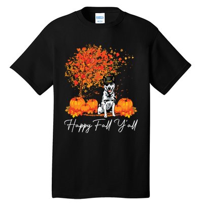 Happy Fall YAll Pumpkin Australian Cattle Dog Thanksgiving Long Sleeve Tall T-Shirt