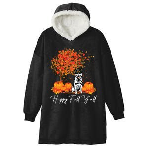 Happy Fall YAll Pumpkin Australian Cattle Dog Thanksgiving Long Sleeve Hooded Wearable Blanket