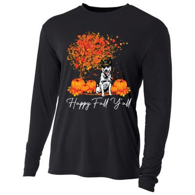 Happy Fall YAll Pumpkin Australian Cattle Dog Thanksgiving Long Sleeve Cooling Performance Long Sleeve Crew