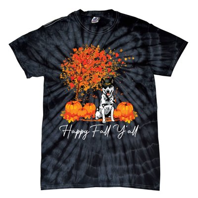 Happy Fall YAll Pumpkin Australian Cattle Dog Thanksgiving Long Sleeve Tie-Dye T-Shirt