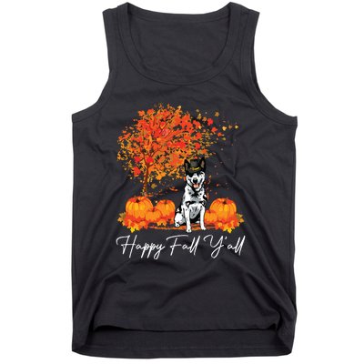 Happy Fall YAll Pumpkin Australian Cattle Dog Thanksgiving Long Sleeve Tank Top