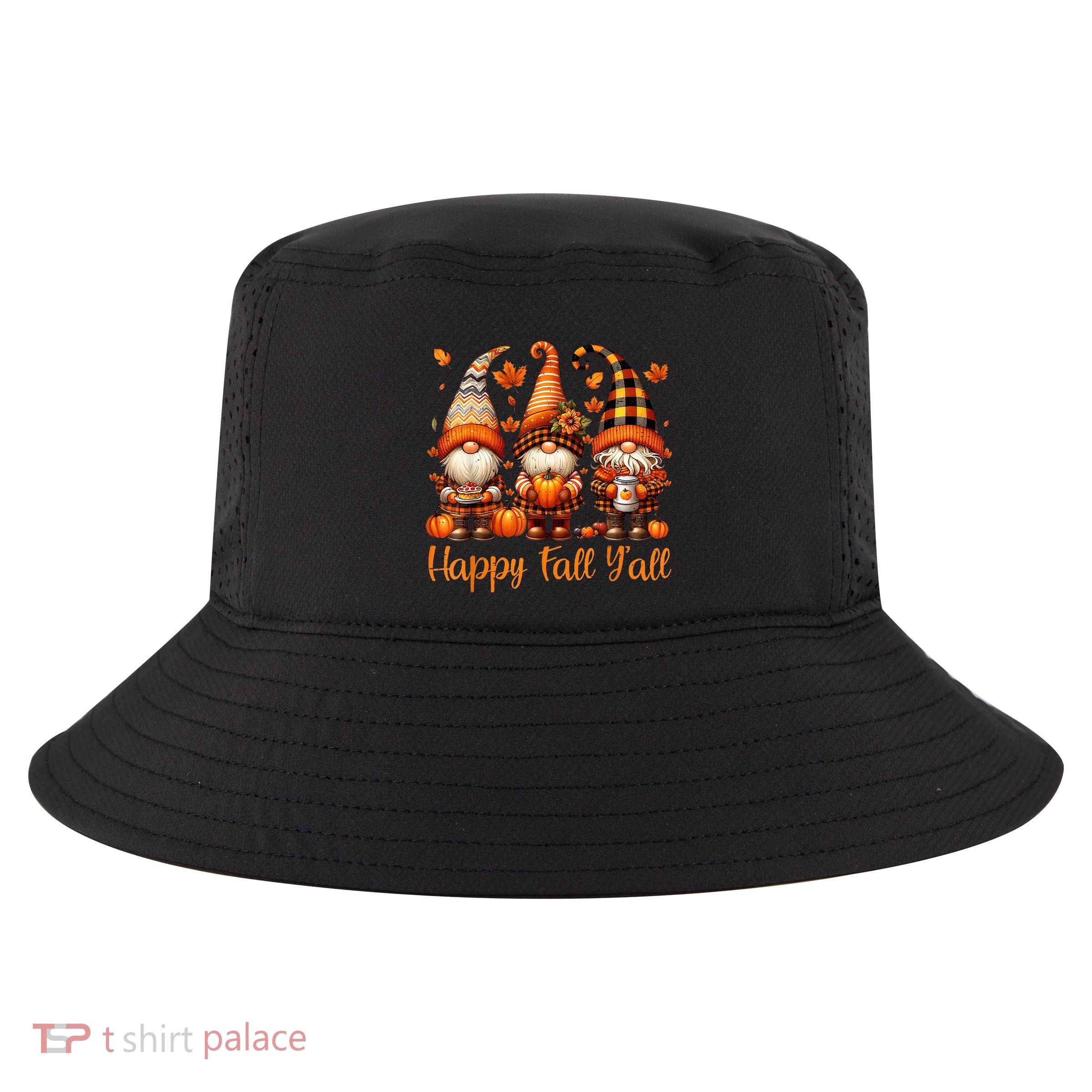Happy Fall YAll Gnome Pumpkin Autumn Thanksgiving Cool Comfort Performance Bucket Hat