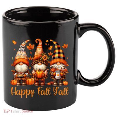 Happy Fall YAll Gnome Pumpkin Autumn Thanksgiving 11oz C Handle Ceramic Mug