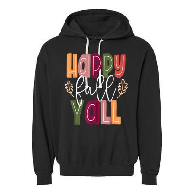 Happy Fall Yall Pumpkin Thanksgiving Halloween Cute Women Garment-Dyed Fleece Hoodie