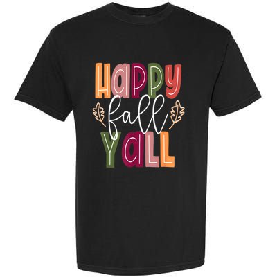 Happy Fall Yall Pumpkin Thanksgiving Halloween Cute Women Garment-Dyed Heavyweight T-Shirt