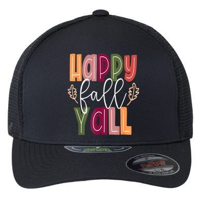 Happy Fall Yall Pumpkin Thanksgiving Halloween Cute Women Flexfit Unipanel Trucker Cap