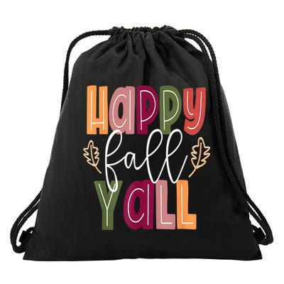 Happy Fall Yall Pumpkin Thanksgiving Halloween Cute Women Drawstring Bag