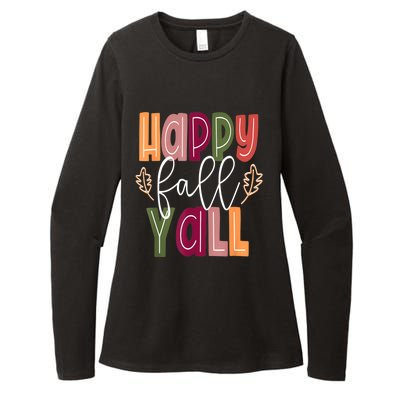 Happy Fall Yall Pumpkin Thanksgiving Halloween Cute Women Womens CVC Long Sleeve Shirt