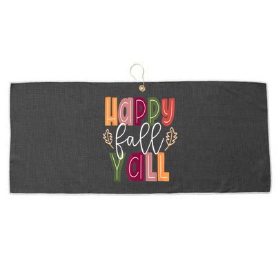 Happy Fall Yall Pumpkin Thanksgiving Halloween Cute Women Large Microfiber Waffle Golf Towel