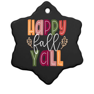 Happy Fall Yall Pumpkin Thanksgiving Halloween Cute Women Ceramic Star Ornament