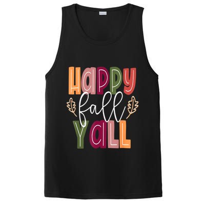 Happy Fall Yall Pumpkin Thanksgiving Halloween Cute Women PosiCharge Competitor Tank